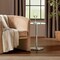 mDesign Metal/Glass Top Round Accent Side/End Drink Table Furniture